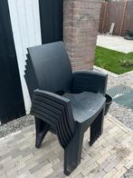 Set van 6 kunststof tuinstoelen – stapelbaar en stevig, Tuin en Terras, Tuinstoelen, Ophalen, Zo goed als nieuw, Kunststof, Stapelbaar
