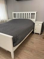Hemnes IKEA 2-persoons bed 1.60 + nachtkastjes, Gebruikt, Wit, Tweepersoons, Ophalen of Verzenden