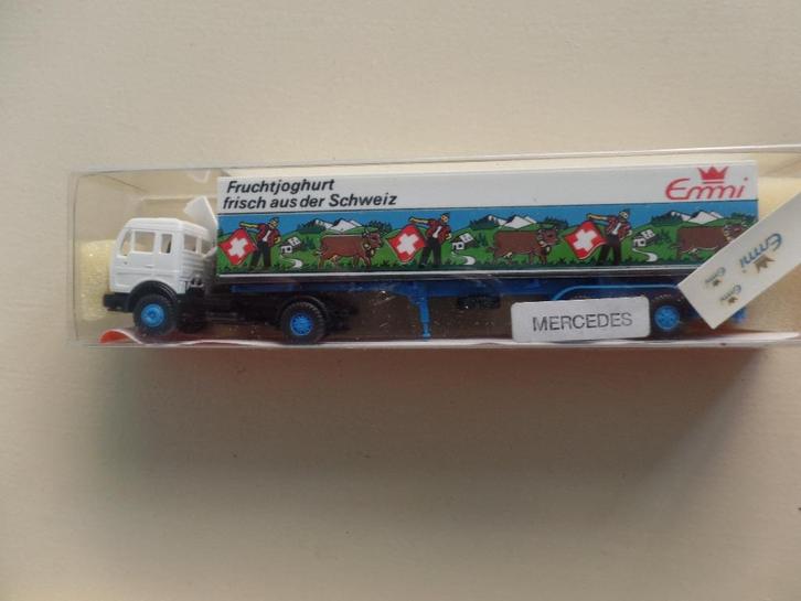 Mercedes trekker / oplegger  EMMI Roskopf, Hobby en Vrije tijd, Modelauto's | 1:87, Nieuw, Bus of Vrachtwagen, Verzenden
