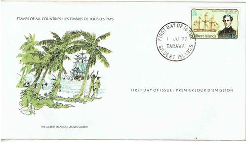 Gilbert Island GB 1977 Kapitein Wilkes Tall Ship, Postzegels en Munten, Postzegels | Eerstedagenveloppen, Onbeschreven, Rest van de wereld