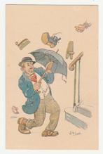 A.M. Luyt.  Ned. Illustratoren.  Bescherming met een paraplu, Verzenden, 1920 tot 1940, Ongelopen, Overige thema's