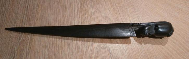 Houten Briefopener met Afrikaans Hoofd, Antiek en Kunst, Antiek | Overige Antiek, Ophalen of Verzenden