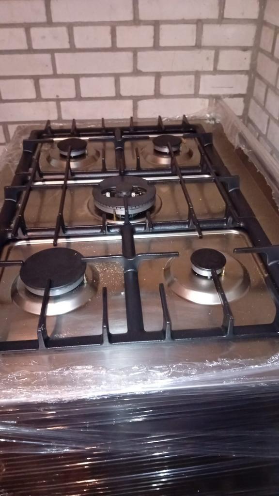 Te koop: Hotpoint Ariston Gasfornuis met oven (5-pits, RVS), Witgoed en Apparatuur, Ovens, Zo goed als nieuw, 60 cm of meer, Ophalen