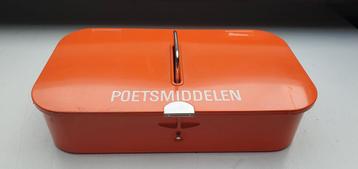 Vintage Oranje Poetsmiddelen Doos beschikbaar voor biedingen