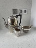 Verzilverd koffiepot met suikerpot, melkkan en servetten, Antiek en Kunst, Ophalen of Verzenden