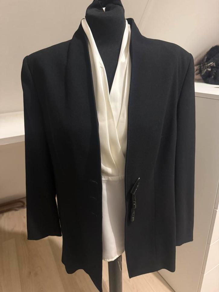 Mart visser colbert 100 % wol  blazer 44, Kleding | Dames, Jasjes, Kostuums en Pakken, Zo goed als nieuw, Blauw, Ophalen of Verzenden