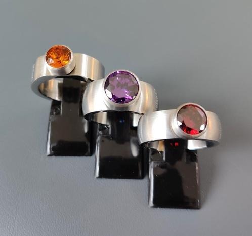 Melano SUPER AANBOD 3 ringen mt 60 INCL.knopjes Zirkonia 💎, Sieraden, Tassen en Uiterlijk, Ringen, Nieuw, Dame, Zilver, IJzer of Staal