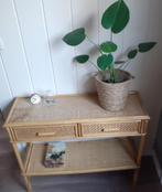 Vintage retro sidetable rotan bamboe riet, Huis en Inrichting, Tafels | Sidetables, Ophalen, Gebruikt, 50 tot 100 cm, Retro