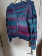 Gebreid Wollen vest paars blauw noors handgemaakt, Kleding | Dames, Truien en Vesten, Blauw, Maat 42/44 (L), Ophalen of Verzenden