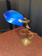 Notarislamp koper blauw glas., Ophalen, Gebruikt, Glas, Minder dan 50 cm