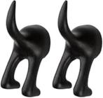 IKEA BASTIS haakjes hondenstaart zwart twee stuks, Kunststof, Gebruikt, Wandhaken, Ophalen of Verzenden