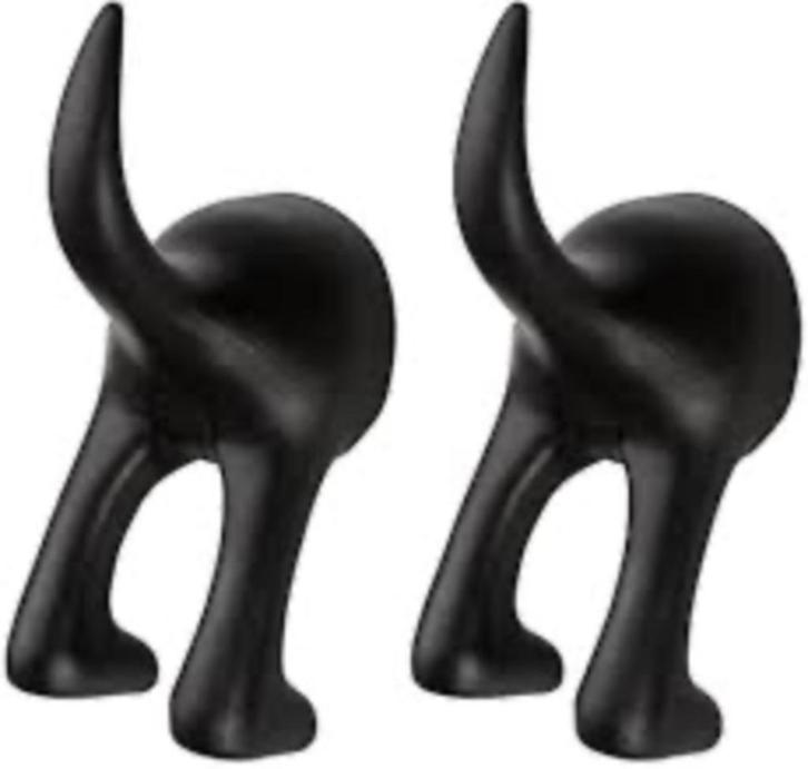 IKEA BASTIS haakjes hondenstaart zwart twee stuks, Huis en Inrichting, Woonaccessoires | Kapstokken, Gebruikt, Wandhaken, Minder dan 100 cm