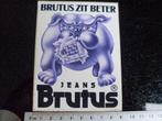 sticker jeans Brutus logo brutus zit beter bulldog hond, Verzamelen, Verzenden, Zo goed als nieuw, Merk