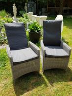 2 wicker verstelbare tuinstoelen met kussens, Tuin en Terras, Tuinstoelen, Ophalen, Zo goed als nieuw, Wicker, Verstelbaar
