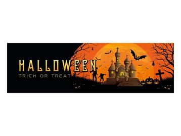 EUROPALMS Halloween Banner, Haunted House, 300x90cm beschikbaar voor biedingen