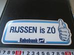 sticker RIJSSEN IS ZÓ duim omhoog rabobank, Verzamelen, Stickers, Ophalen, Zo goed als nieuw, Bedrijf of Vereniging