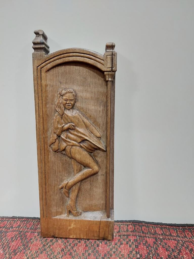 Vintage met de hand gemaakte houten wanddecoratie, Ophalen of Verzenden