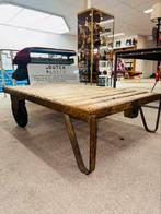 Industriële trolley kar salontafel, Antiek en Kunst, Curiosa en Brocante, Ophalen