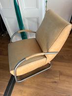 Leren fauteuil naturel kleur, Huis en Inrichting, Fauteuils, Ophalen, Minder dan 75 cm, Leer, Zo goed als nieuw