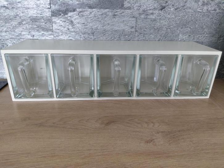 Piet Zwart bruynzeel grutterskastje met  5 gruttersbakken, Huis en Inrichting, Keuken | Keukenbenodigdheden, Zo goed als nieuw