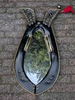 Spiegel Vintage Zwart, Ophalen of Verzenden, Minder dan 50 cm, Minder dan 100 cm