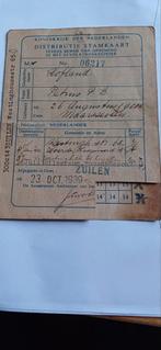 Wo2 distributie stamkaart Zuilen, Ophalen of Verzenden, Nederland
