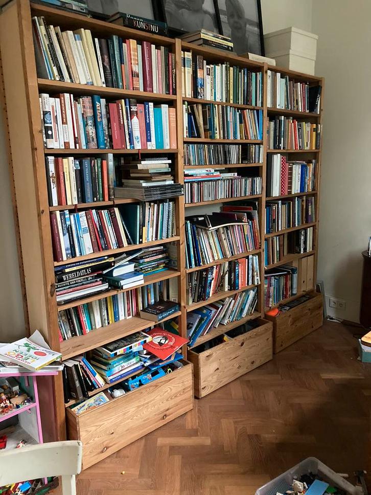 Stevige Ivar boekenkast, Huis en Inrichting, Kasten | Boekenkasten, Gebruikt, 200 cm of meer, 200 cm of meer, 25 tot 50 cm, Met plank(en)