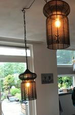 Oosterse zwarte metalen hanglampen, Huis en Inrichting, Lampen | Hanglampen, Ophalen, 50 tot 75 cm, Zo goed als nieuw, Oosters