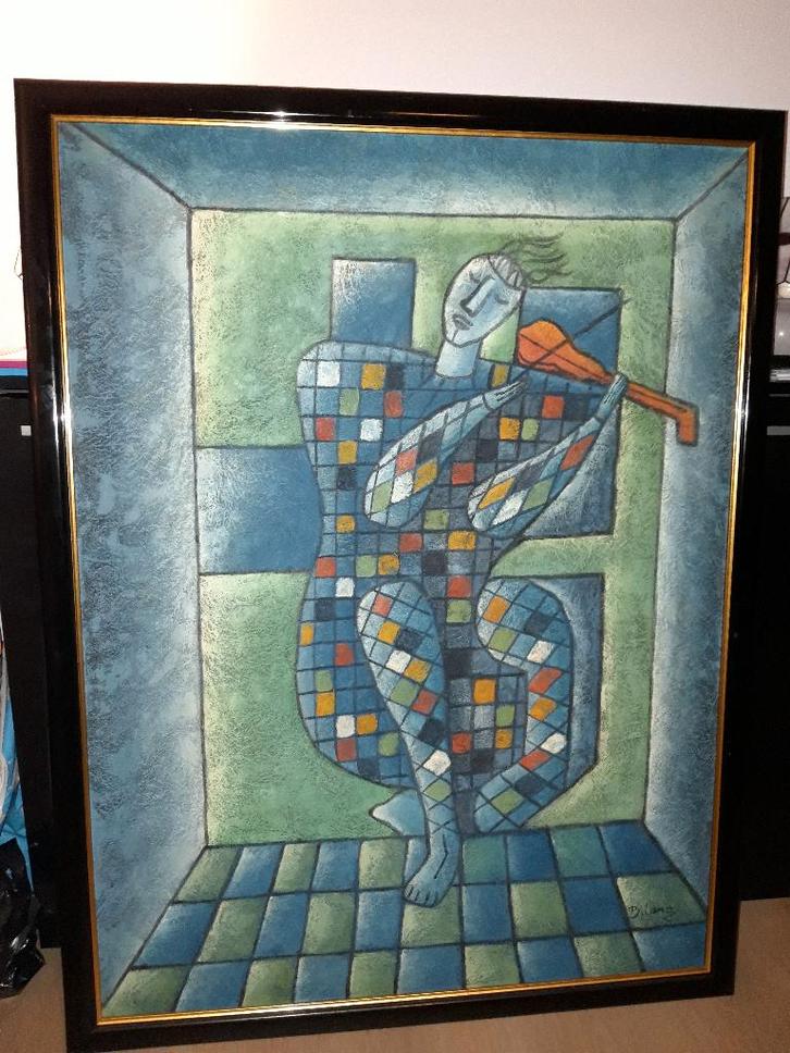 Prachtig uniek schilderij van B.Long, Antiek en Kunst, Kunst | Schilderijen | Abstract, Ophalen