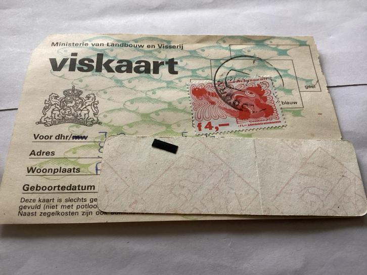 Oude Viskaart Ministerie Landbouw en Visserij, Verzamelen, Retro, Ophalen of Verzenden