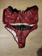 Lingerie setje leer look, Ophalen of Verzenden, Zwart