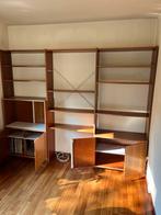 Lundia wandkast systeem vintage teak retro midcentury €395, 250 tot 300 cm, 200 cm of meer, Teakhout, Ophalen of Verzenden