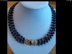 Antieke Gouden ketting collier Edelsteen Granaat 14 kar slot, Verzenden, Zo goed als nieuw, Met edelsteen, Goud