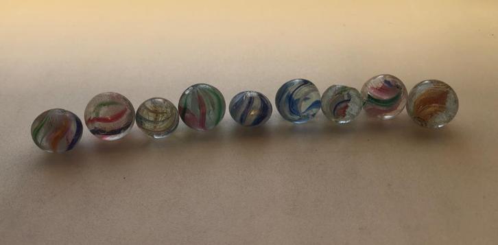 10 Antieke Duits  glazen knikkers - 1880/1900, Antiek en Kunst, Antiek | Speelgoed, Ophalen of Verzenden