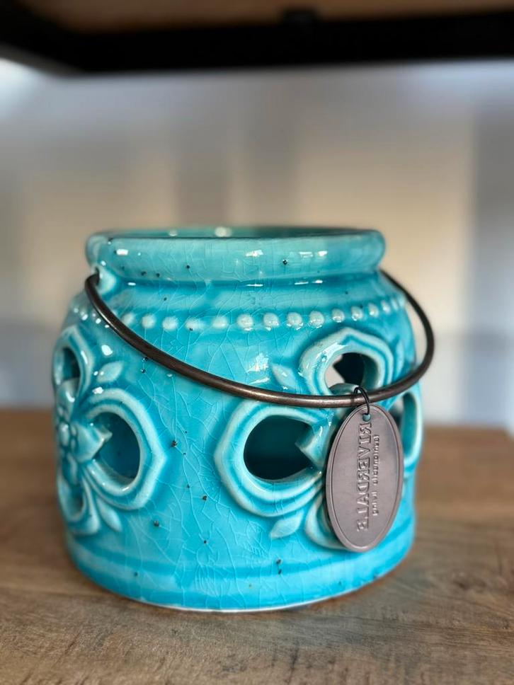 Riverdale Turquoise Accessoires Set, Huis en Inrichting, Woonaccessoires | Vazen, Gebruikt, Blauw, Minder dan 50 cm, Aardewerk of Porselein