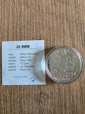 Zilveren 20 euro munt beschikbaar voor biedingen