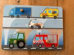 Houten puzzel voertuigen, Ophalen, Minder dan 10 stukjes, Gebruikt, 6 maanden tot 2 jaar