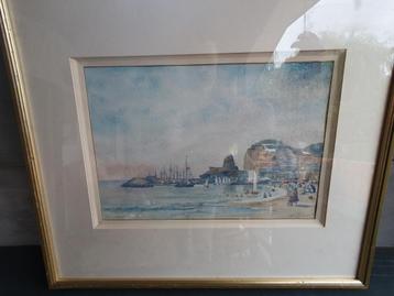 Aquarel strand gezicht  beschikbaar voor biedingen