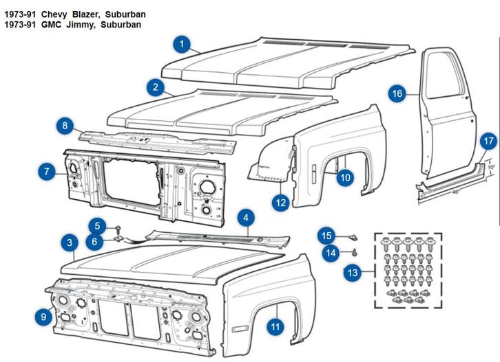 Reparatiedelen en Carrosseriedelen voor Chevrolet Suburban., Auto-onderdelen, Carrosserie en Plaatwerk, Amerikaanse onderdelen