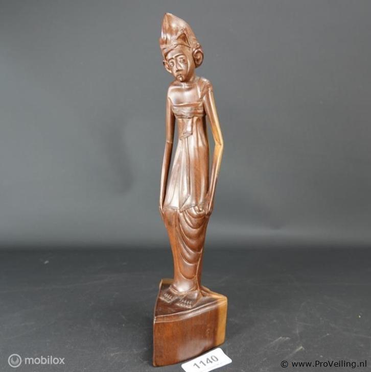 Online Veiling: In teakhout gesneden Indisch beeld, Antiek en Kunst, Kunst | Beelden en Houtsnijwerken