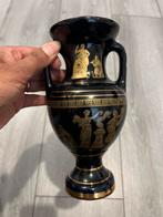 Griekse Vaas Handgemaakt 24K Goud M.T. Antiek Design Blauw/G, Ophalen of Verzenden