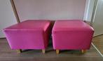 Roze poefjes - set van 2 52x52x48, Huis en Inrichting, Banken | Voetenbanken en Poefen, Ophalen, Gebruikt, Stof, Modern