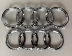 Audi Ringen embleem / logo voor-, achterkant zilver, Ophalen of Verzenden, Nieuw, Audi