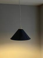 Donkerblauwe metalen industriële hanglamp, Ophalen of Verzenden, Gebruikt, Metaal, 75 cm of meer