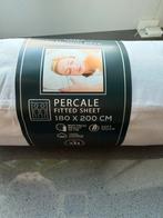 Luxe Percale Katoen Hoeslaken 180x200 - Nieuw!, Huis en Inrichting, Slaapkamer | Beddengoed, Ophalen of Verzenden, Wit, Hoeslaken of Sloop