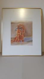 Pastelkrijt Tekening Incl. lijst met ontspiegeld glas., Ophalen, Nieuw, 50 tot 75 cm, Tekening