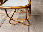 Vintage Bijzettafel Rotan, Huis en Inrichting, Tafels | Bijzettafels, Minder dan 55 cm, Gebruikt, Vintage, Ophalen of Verzenden