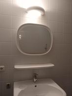 Vintage keramiek spiegel, planchet, wandlanp Sphynx, Ophalen, Zo goed als nieuw, Wit, Rechthoekig