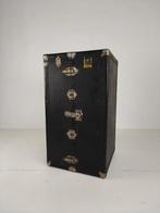Antieke Belber stoomkoffer van zwart leer 1924 reisgarderobe, Ophalen