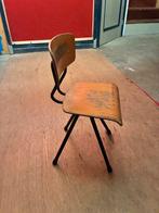 Vintage schoolstoel - Hout & Metaal, Huis en Inrichting, Stoelen, Gebruikt, Bruin, Ophalen of Verzenden, Eén